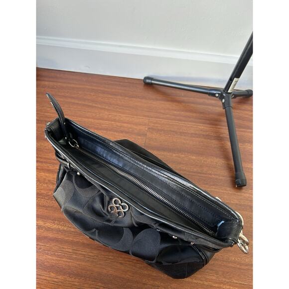 Y2K Coach Signature Snake Embossed/Canvas Shoulder Bag SilverHardware 16408 Read - Picture 3 of 16